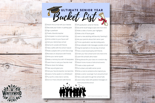 Ultimate Senior Year Bucket List Printable