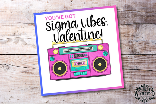 Sigma Vibes Retro Boombox Valentine