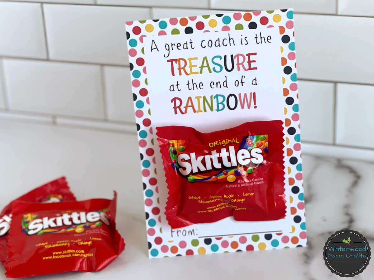 Skittles Themed Coach Appreciation Candy Holder Cards