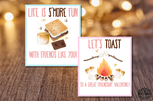 S'mores Valentine Printable Cards