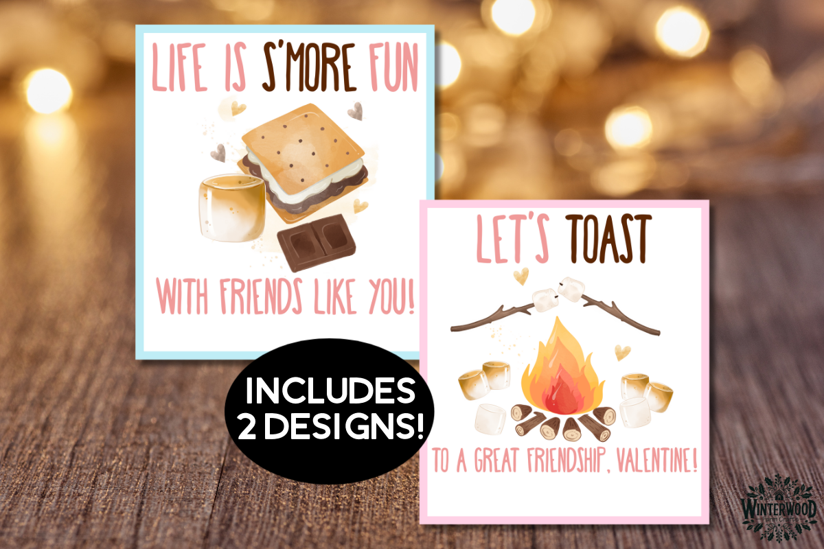 S'mores Valentine Printable Cards