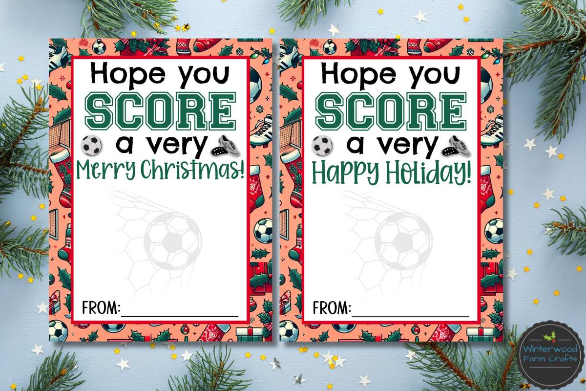 Soccer Christmas Holiday Themed Gift Card Holders