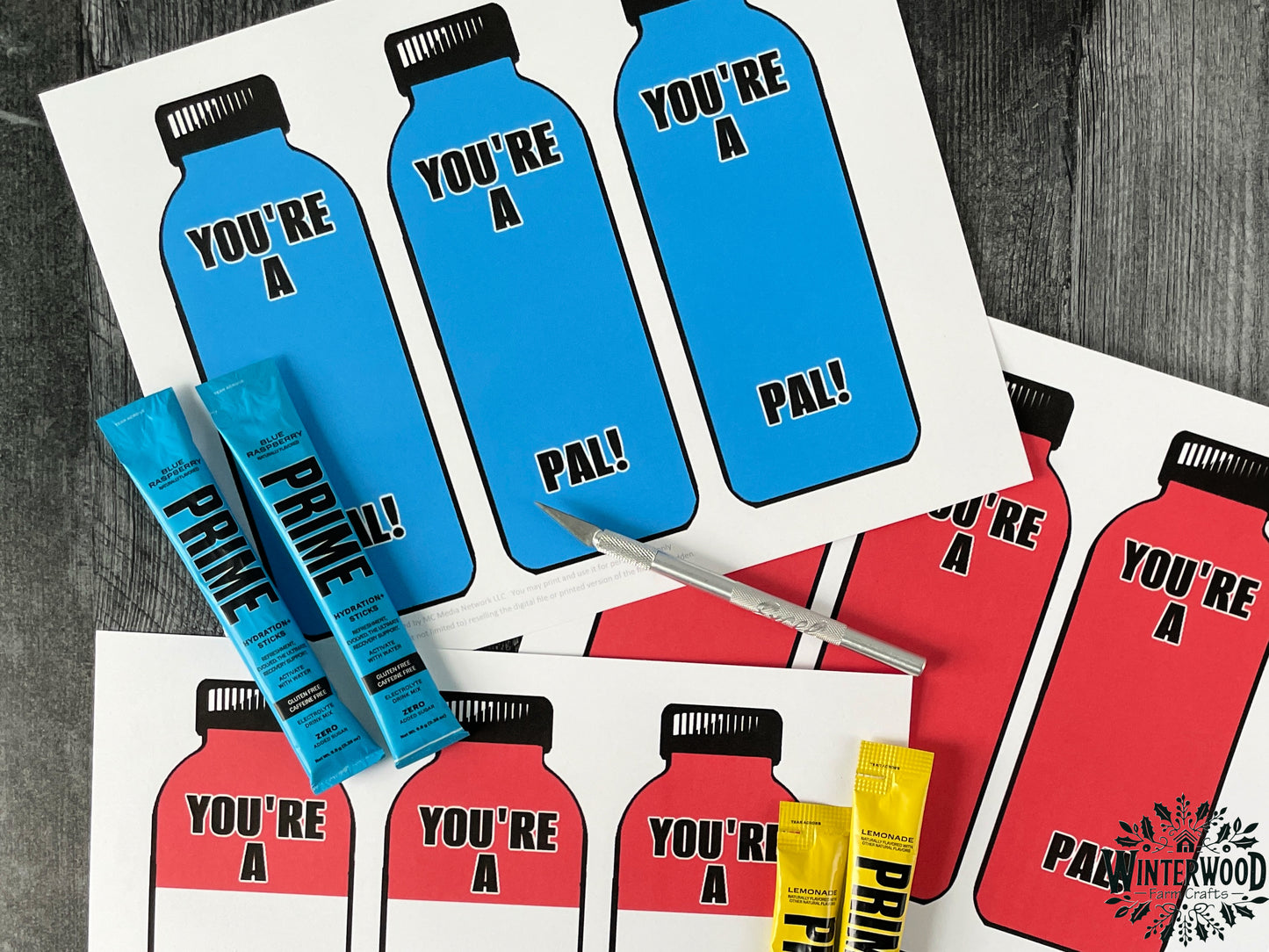 Popular Sports Hydration Drink Packet Bottle Cards