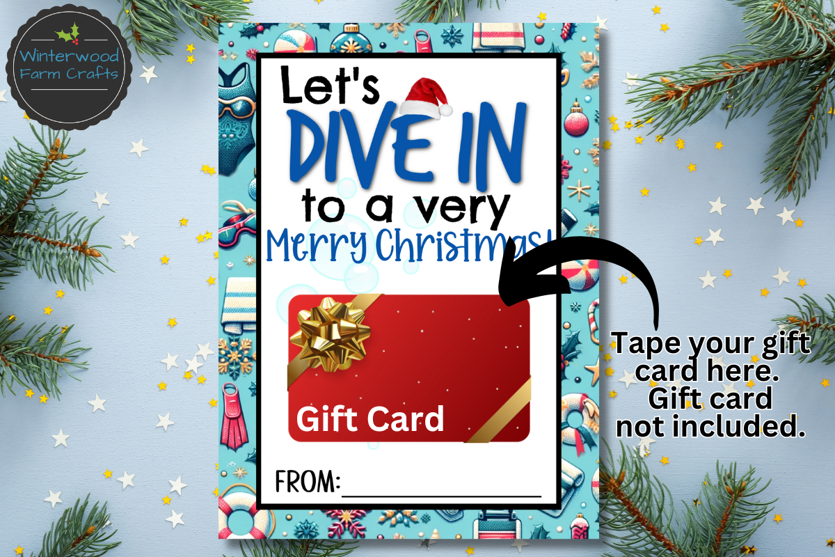 Swim Christmas Holiday Themed Gift Card Holders