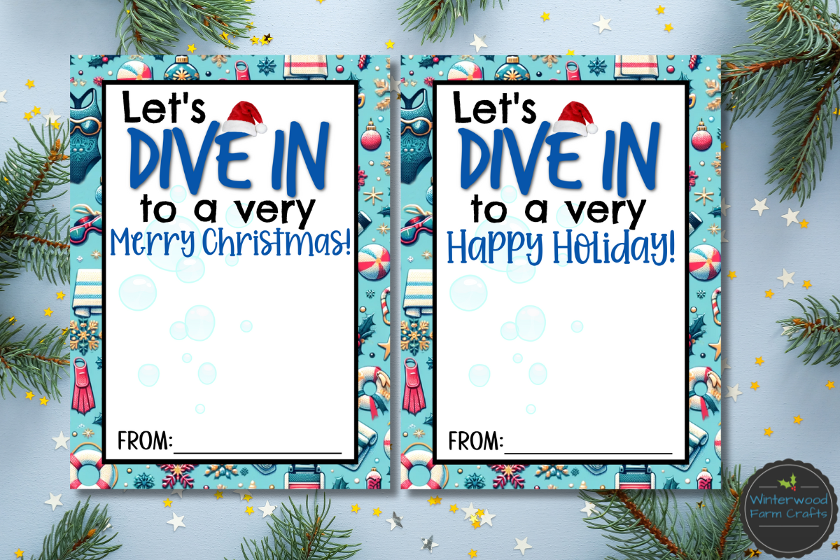 Swim Christmas Holiday Themed Gift Card Holders