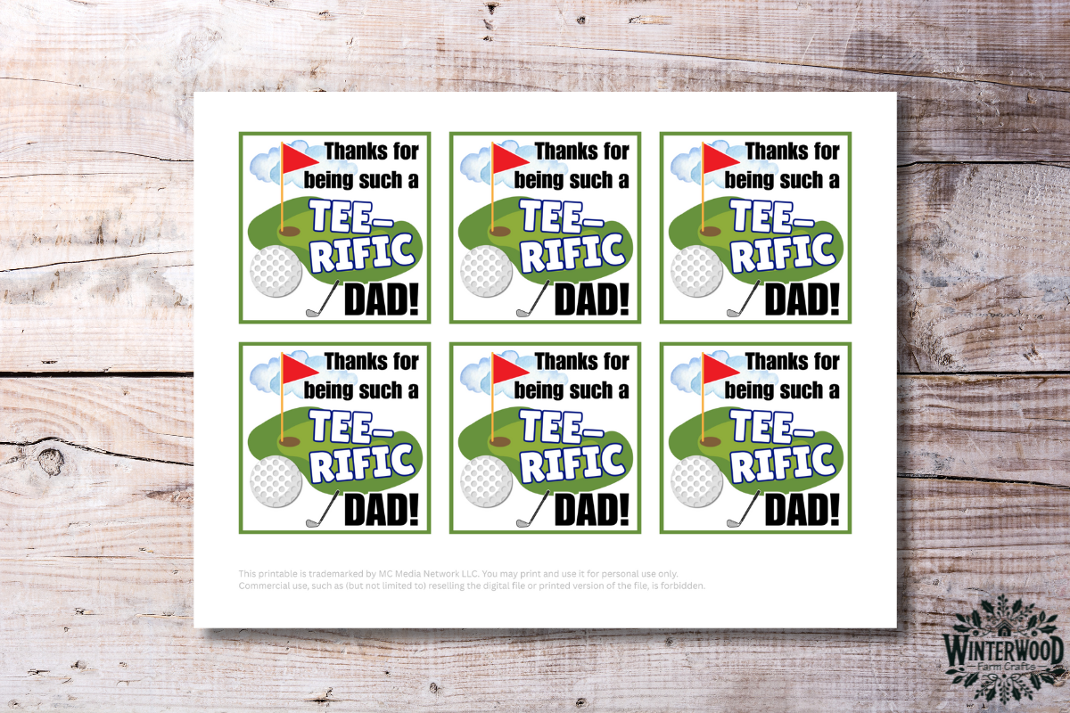 Tee-rific Dad Printable Gift Tags