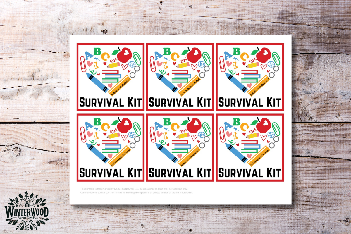 Teacher Survival Kit Tags