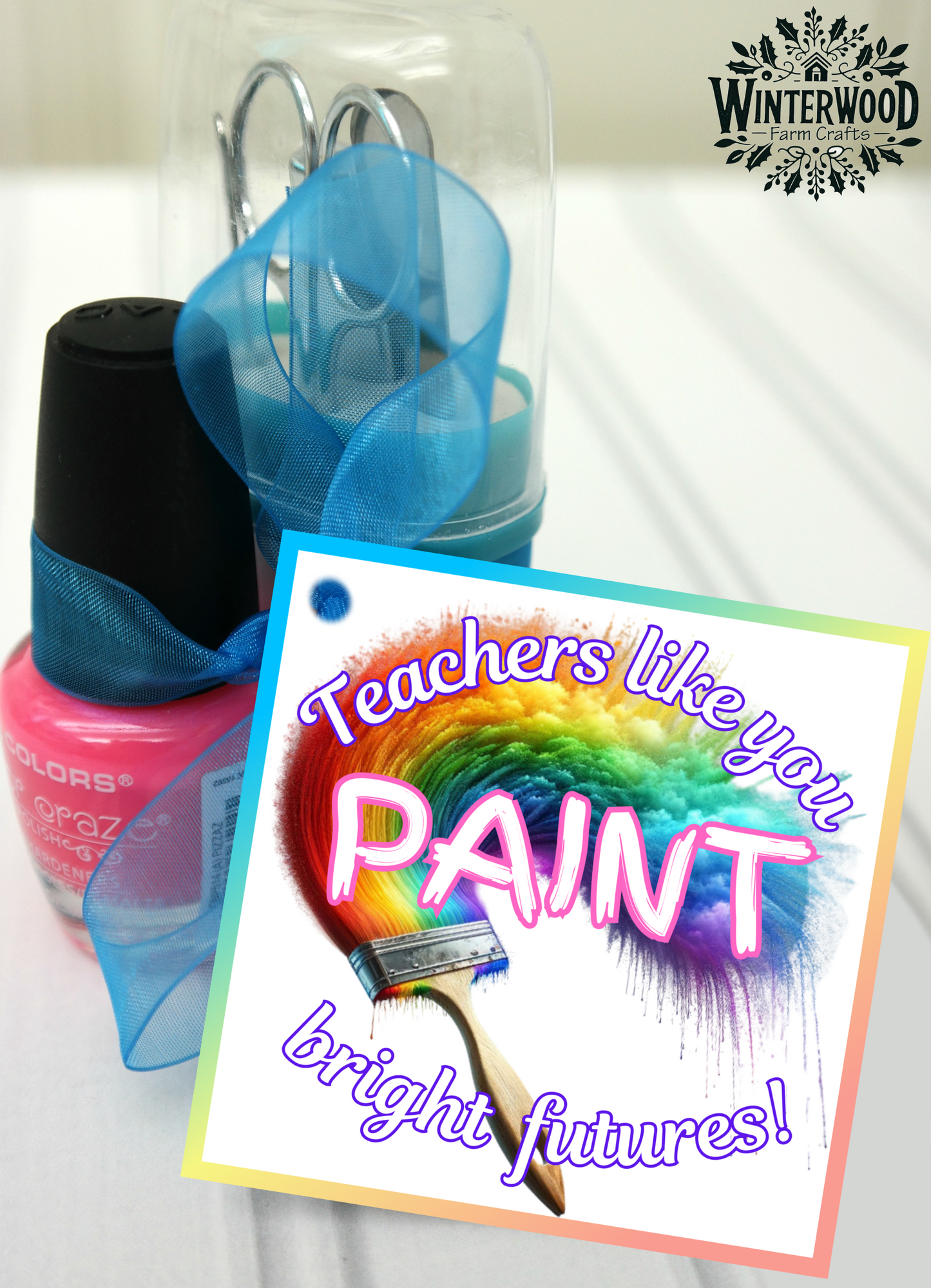 Teacher Nail Polish Paint Themed Gift Tags