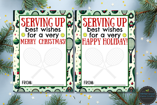 Tennis Christmas Holiday Themed Gift Card Holders