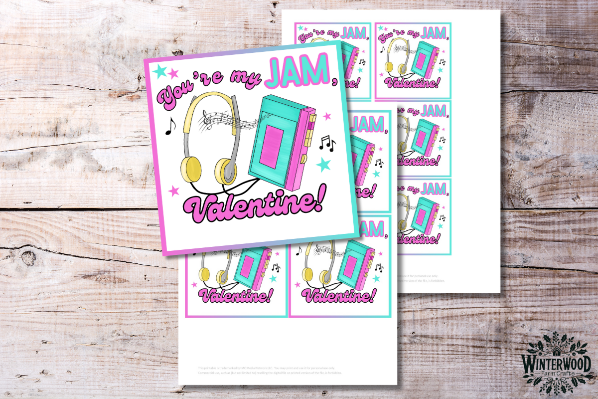 Retro Walkman You're My Jam, Valentine! Cards