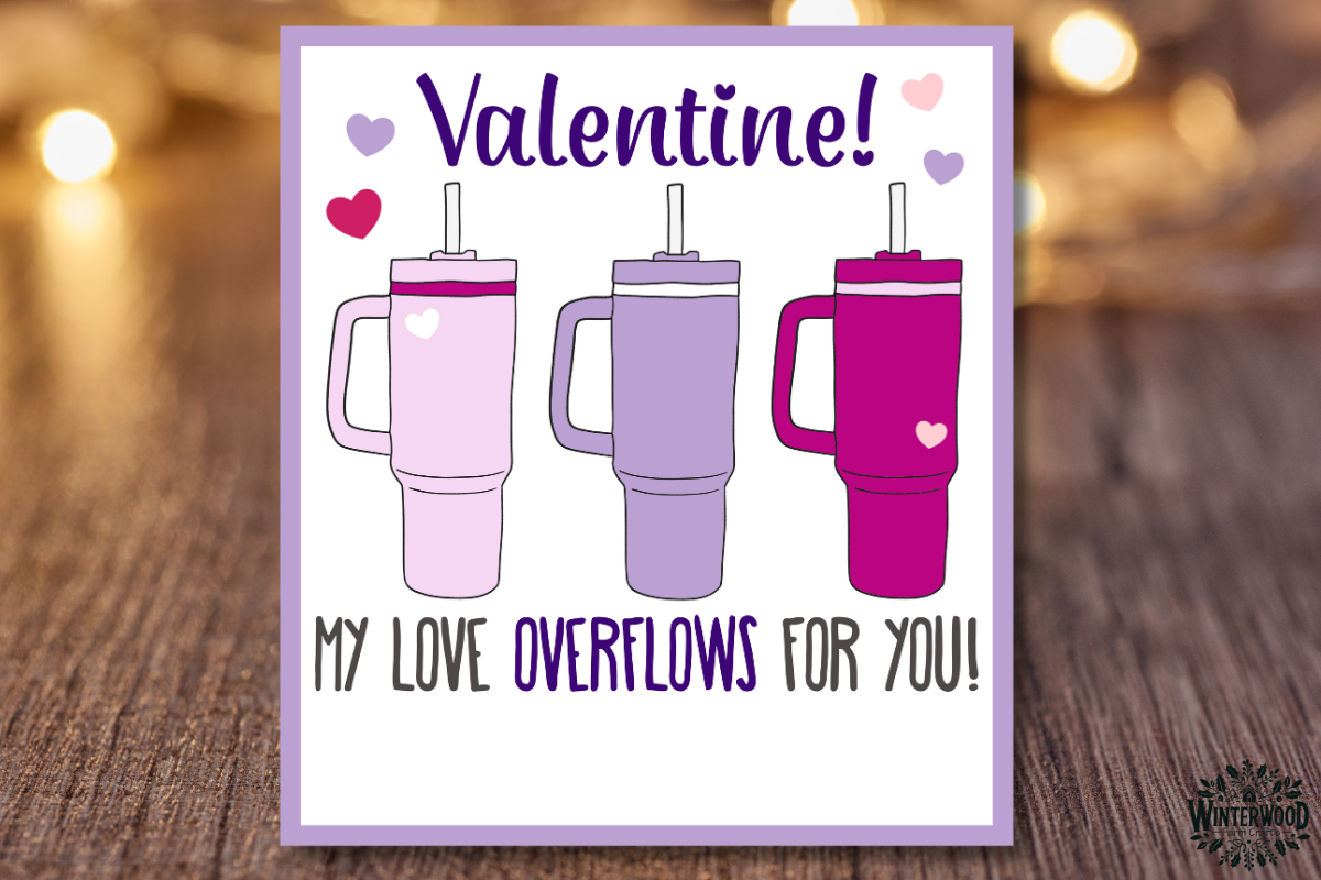 Water Tumbler Valentine Cards