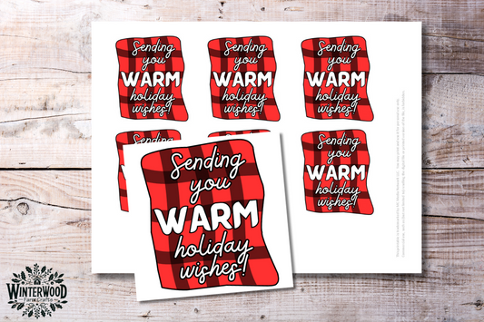 Warm Holiday Wishes Printable Gift Tags